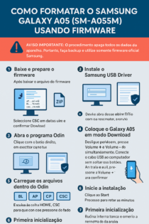 Como Formatar aparelhos Samsung Galaxy A05 (SM-A055M)